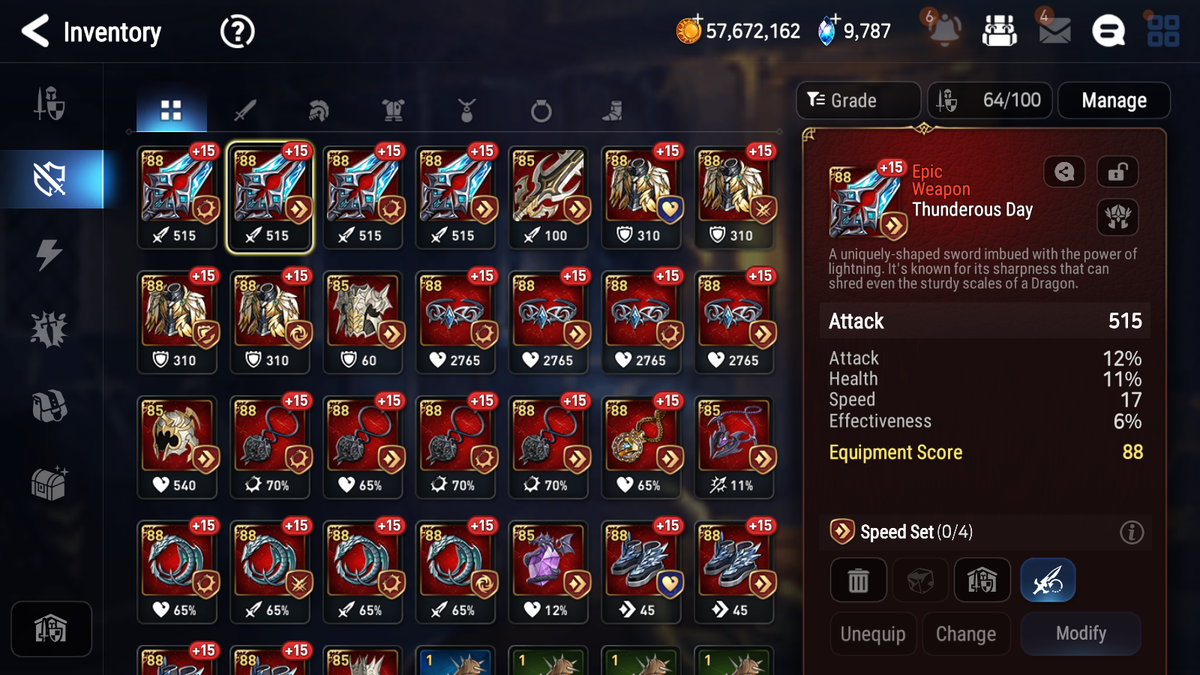 [GLOBAL] [INSTANT] Epic 7 Seven 5ML Empyrean Ilynav Abyssal Yufine Faithless Lidica Requiem Roana Charles + 63ML pulls 9k skystones mystics+20 Speed + 4 Sets Gear + Name Starter Account-Mobile Games Starter