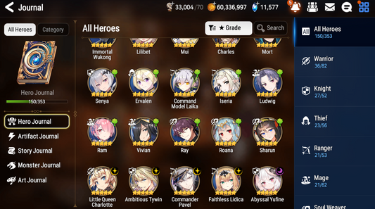 [GLOBAL] [INSTANT] Epic 7 Seven 5ML Abyssal Yufine Faithless Lidica Commander Pavel Tywin Charlotte Angel Angelica + 63ML pulls 11k skystones 1300 mystics+ Name Starter Account-Mobile Games Starter