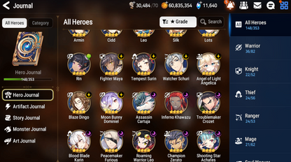 [GLOBAL] [INSTANT] Epic 7 Seven 5ML Abyssal Yufine Maid Chloe Solitaria Designer Lilibet Eternal Ludwig Angel Angelica+ 63ML pulls 11k skystones 1300 mystics+ Name Starter Account-Mobile Games Starter