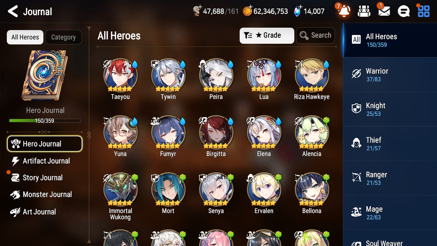 [GLOBAL] [INSTANT] Epic 7 Seven 5ML Dragon Bride Senya Abyssal Yufine Ray + 83ML pulls 13k skystones +20 Speed +Name Starter Account-Mobile Games Starter