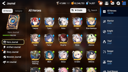 [GLOBAL] [INSTANT] Epic 7 Seven 5ML Dragon Bride Senya Abyssal Yufine Ray + 83ML pulls 13k skystones +20 Speed +Name Starter Account-Mobile Games Starter