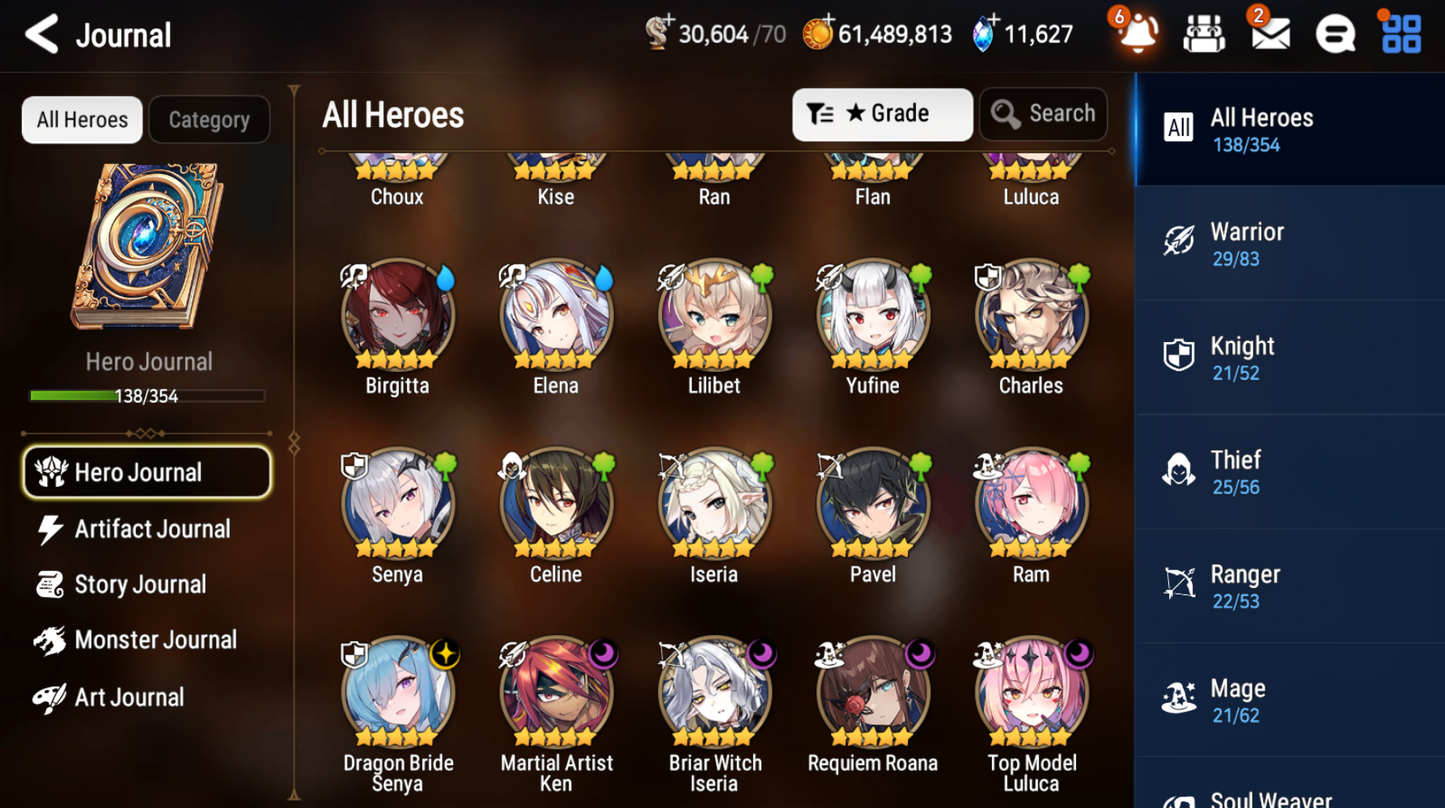 [GLOBAL] [INSTANT] Epic 7 Seven 5ML Dragon Bride Senya Requiem Roana Luluca Iseria Ken + 63ML pulls 11k skystones 1300 mystics+ Name Starter Account-Mobile Games Starter