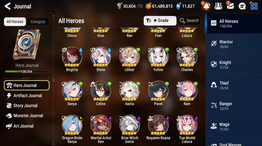 [GLOBAL] [INSTANT] Epic 7 Seven 5ML Dragon Bride Senya Requiem Roana Luluca Iseria Ken + 63ML pulls 11k skystones 1300 mystics+ Name Starter Account-Mobile Games Starter