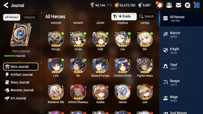 [GLOBAL] [INSTANT] Epic 7 Seven 5ML Empyrean Ilynav Abyssal Yufine Faithless Lidica Requiem Roana Charles + 63ML pulls 9k skystones 1250 mystics+20 Speed + Name Starter Account-Mobile Games Starter