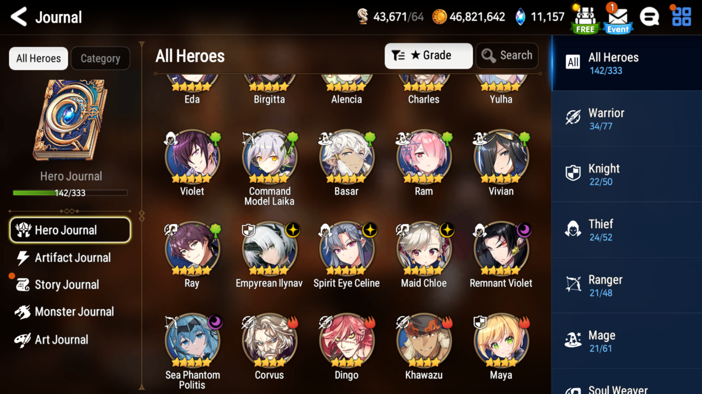 [GLOBAL] [INSTANT] Epic 7 Seven 5ML Empyrean Ilynav Sea Phantom Politis Chloe Violet Celine+ 55ML pulls 11k skystones 2450 mystics+ Name Starter Account-Mobile Games Starter