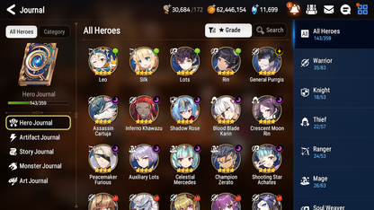 [GLOBAL] [INSTANT] Epic 7 Seven 5ML Harsetti Top Model Luluca Archdemon's Shadow Sez + 77ML pulls 11k skystones 1300 mystics+ 20 Speed +Name Starter Account-Mobile Games Starter