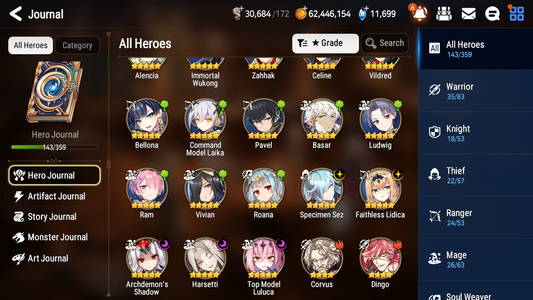 [GLOBAL] [INSTANT] Epic 7 Seven 5ML Harsetti Top Model Luluca Archdemon's Shadow Sez + 77ML pulls 11k skystones 1300 mystics+ 20 Speed +Name Starter Account-Mobile Games Starter