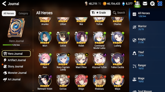 [GLOBAL] [INSTANT] Epic 7 Seven 5ML Navy Captain Landy Abyssal Yufine + ML pulls + Name Starter Account-Mobile Games Starter