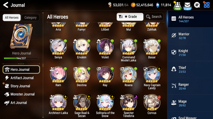 [GLOBAL] [INSTANT] Epic 7 Seven 5ML Navy Captain Landy Specter Tenebria Architect Laika Baal Solitaria + 58ML pulls 11k skystones 2550 mystics+ Name Starter Account-Mobile Games Starter