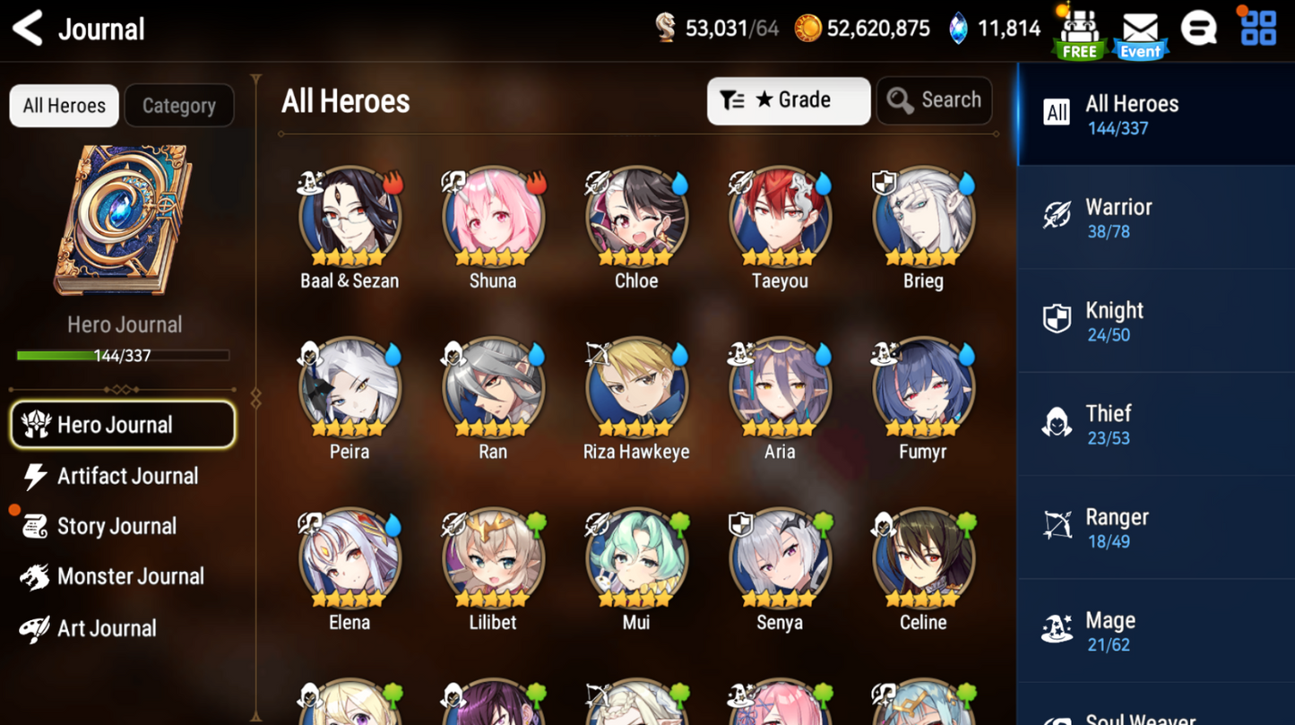 [GLOBAL] [INSTANT] Epic 7 Seven 5ML Navy Captain Landy Specter Tenebria Lionheart Cermia Luluca Maid Chloe Angel Angelica + 58ML pulls 11k skystones 2550 mystics+ Name Starter Account-Mobile Games Starter