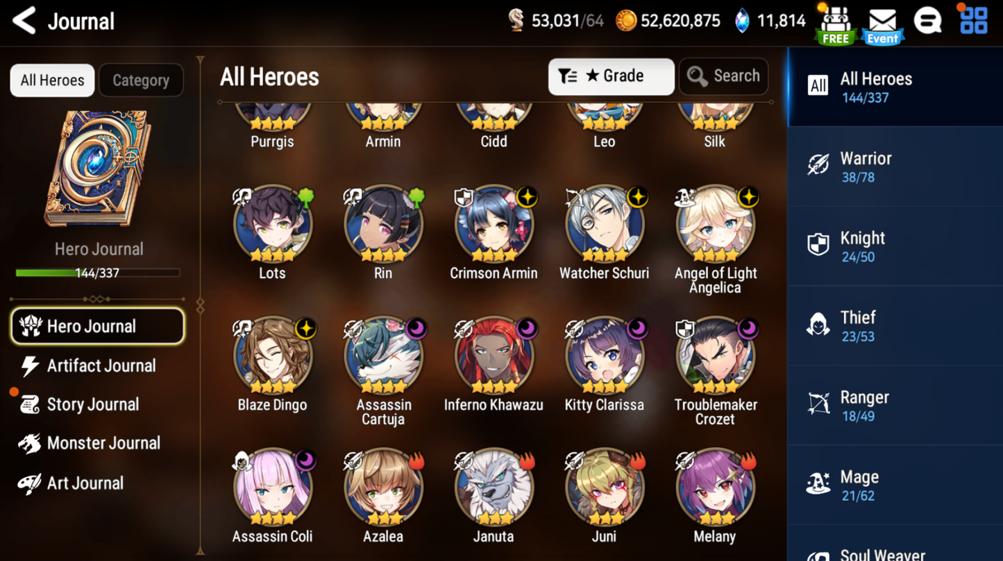 [GLOBAL] [INSTANT] Epic 7 Seven 5ML Navy Captain Landy Specter Tenebria Lionheart Cermia Luluca Maid Chloe Angel Angelica + 58ML pulls 11k skystones 2550 mystics+ Name Starter Account-Mobile Games Starter