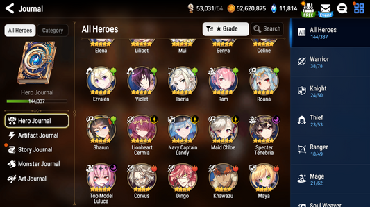 [GLOBAL] [INSTANT] Epic 7 Seven 5ML Navy Captain Landy Specter Tenebria Lionheart Cermia Luluca Maid Chloe Angel Angelica + 58ML pulls 11k skystones 2550 mystics+ Name Starter Account-Mobile Games Starter