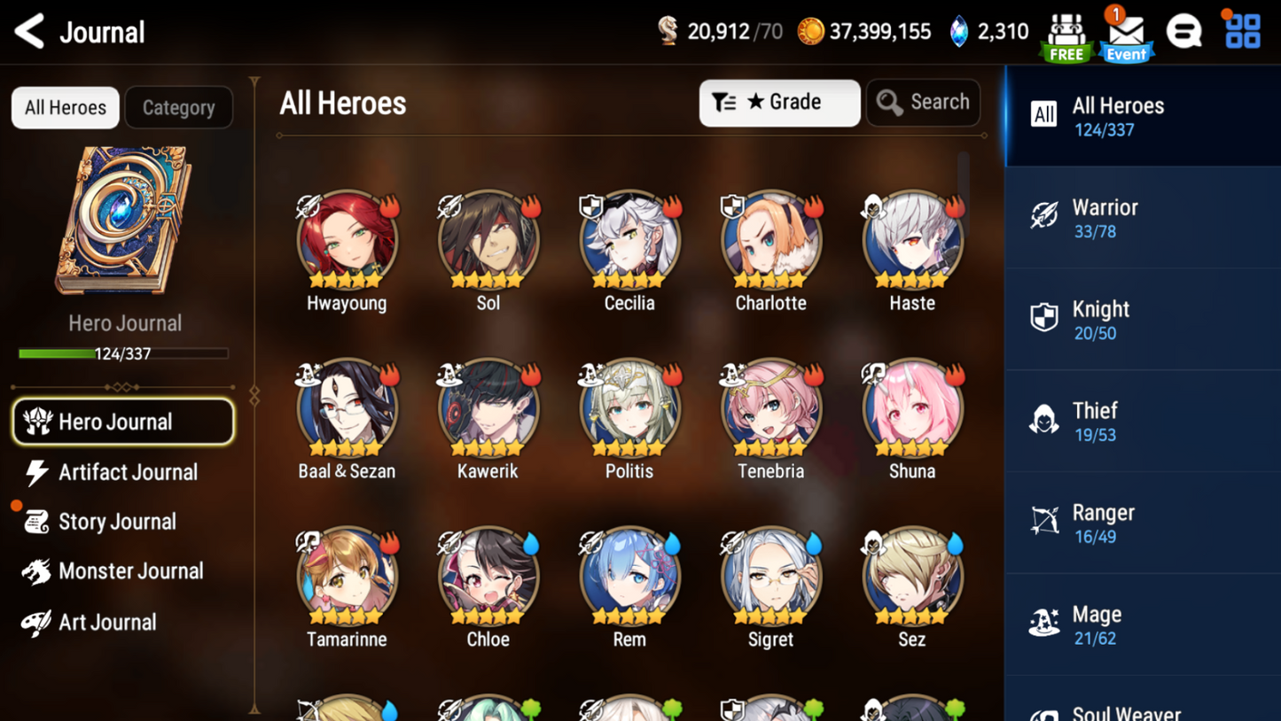 [GLOBAL] [INSTANT] Epic 7 Seven 5ML New Moon Luna Belian Apocalypse Ravi Fallen Cecilia Luluca Rem+ ML pulls Starter Account-Mobile Games Starter