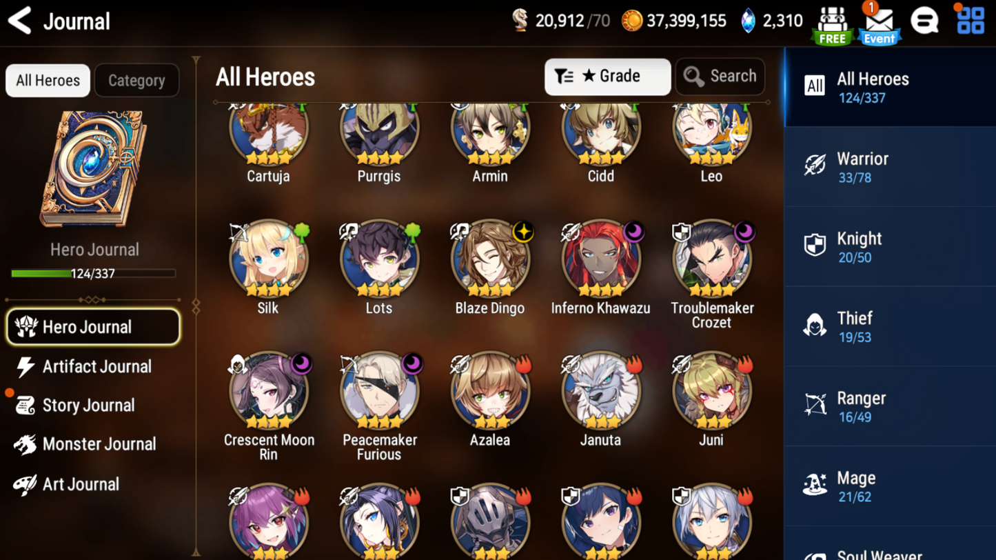 [GLOBAL] [INSTANT] Epic 7 Seven 5ML New Moon Luna Belian Apocalypse Ravi Fallen Cecilia Luluca Rem+ ML pulls Starter Account-Mobile Games Starter