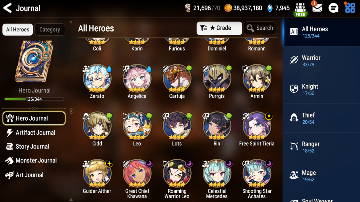 [GLOBAL] [INSTANT] Epic 7 Seven 5ML New Moon Luna Bellona Arbiter Vildred Ravi Lidica Rimuru + ML pulls + Name Starter Account-Mobile Games Starter