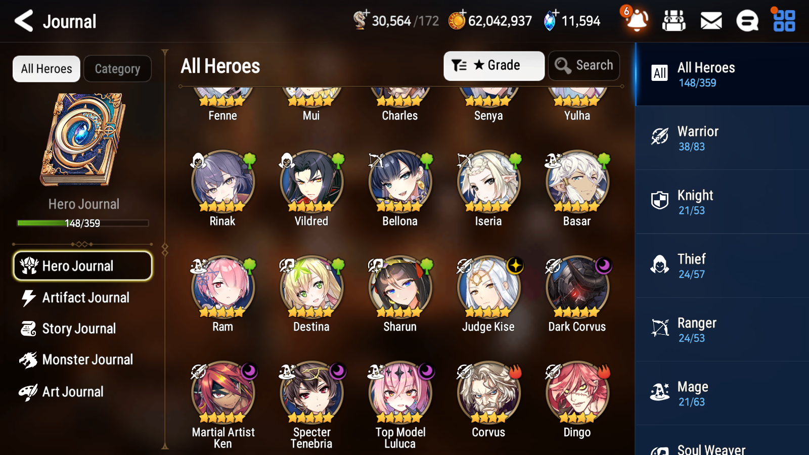 [GLOBAL] [INSTANT] Epic 7 Seven 5ML Rinak + Corvus Judge Kise Martial Artist Ken Specter Tenebria Top Model Luluca + 77ML pulls 11k skystones 1300 mystics+20 Speed + Name Starter Account-Mobile Games Starter