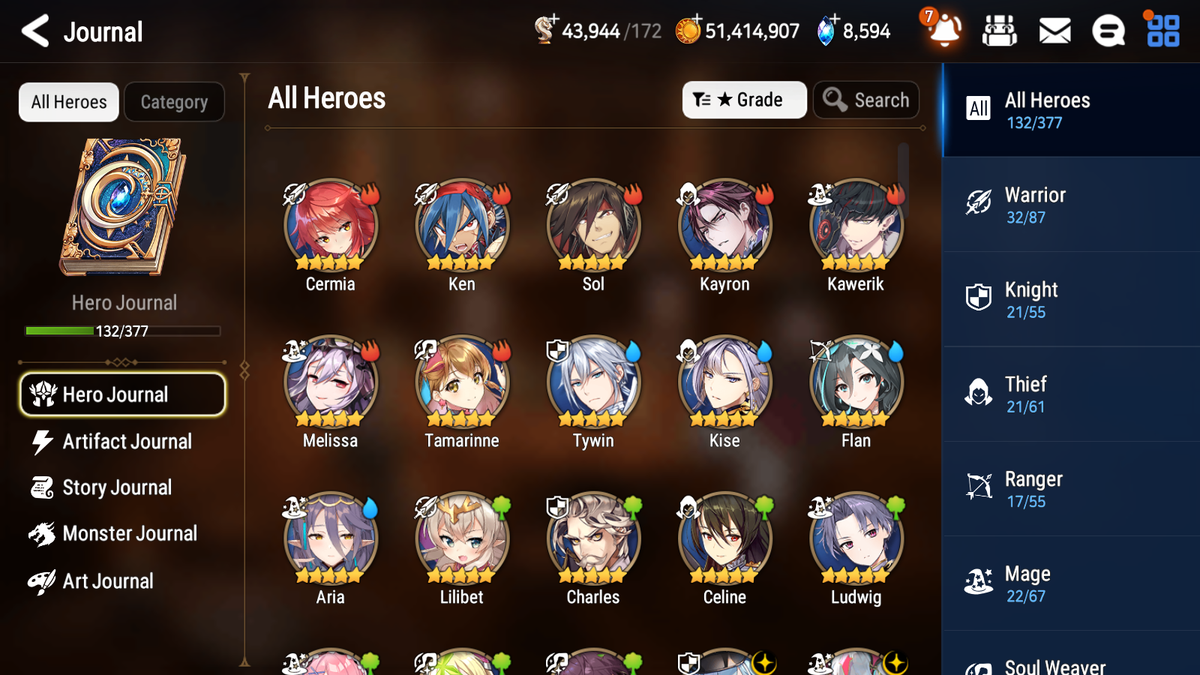 [GLOBAL] [INSTANT] Epic 7 Seven 5ML Salome New Moon Luna Navy Captain Landy Remnant Violet Eternal Wanderer Ludwig+ 58ML pulls +20 Speed + 4 Sets Gear +Name Starter Account-Mobile Games Starter