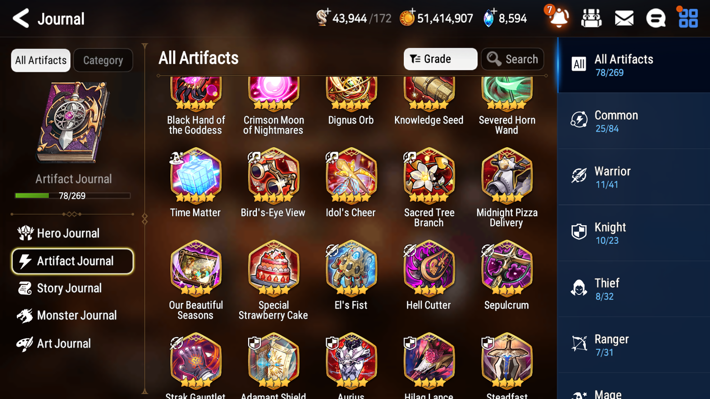 [GLOBAL] [INSTANT] Epic 7 Seven 5ML Salome New Moon Luna Navy Captain Landy Remnant Violet Eternal Wanderer Ludwig+ 58ML pulls +20 Speed + 4 Sets Gear +Name Starter Account-Mobile Games Starter