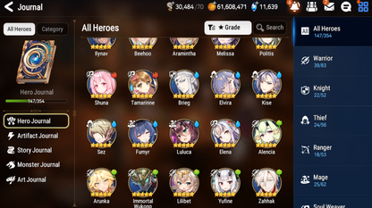 [GLOBAL] [INSTANT] Epic 7 Seven 5ML Sea Phantom Politis Requiem Roana Krau Sage Baal Laika + 63ML pulls 11k skystones 1300 mystics+ Name Starter Account-Mobile Games Starter