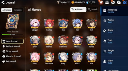 [GLOBAL] [INSTANT] Epic 7 Seven 5ML Sea Phantom Politis Requiem Roana Krau Sage Baal Laika + 63ML pulls 11k skystones 1300 mystics+ Name Starter Account-Mobile Games Starter