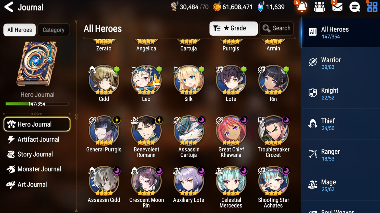[GLOBAL] [INSTANT] Epic 7 Seven 5ML Sea Phantom Politis Requiem Roana Krau Sage Baal Laika + 63ML pulls 11k skystones 1300 mystics+ Name Starter Account-Mobile Games Starter