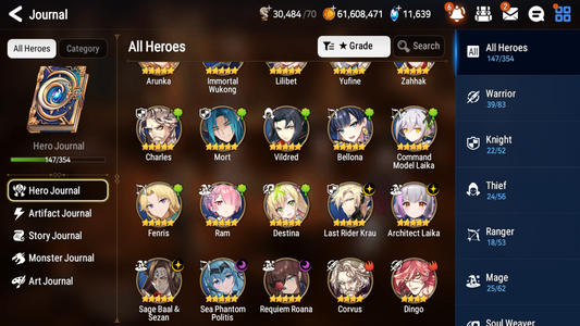 [GLOBAL] [INSTANT] Epic 7 Seven 5ML Sea Phantom Politis Requiem Roana Krau Sage Baal Laika + 63ML pulls 11k skystones 1300 mystics+ Name Starter Account-Mobile Games Starter