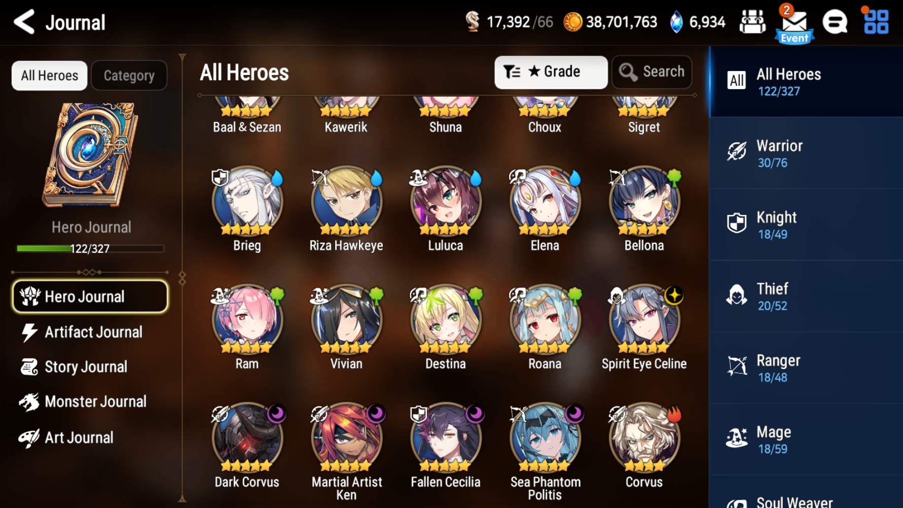 [GLOBAL] [INSTANT] Epic 7 Seven 5ML Sea Phantom Politis Spirit Eye Celine Dark Corvus Fallen Cecilia Ken + ML pulls + Name Starter Account-Mobile Games Starter