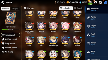 [GLOBAL] [INSTANT] Epic 7 Seven 5ML Straze Zio + ML pulls Starter Account-Mobile Games Starter