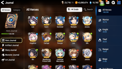 [GLOBAL] [INSTANT] Epic 7 Seven 5ML Straze Zio + ML pulls Starter Account-Mobile Games Starter