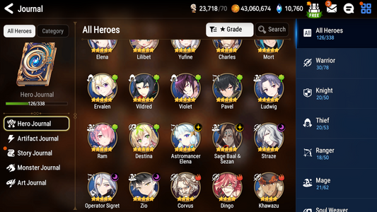 [GLOBAL] [INSTANT] Epic 7 Seven 5ML Straze Zio + ML pulls Starter Account-Mobile Games Starter