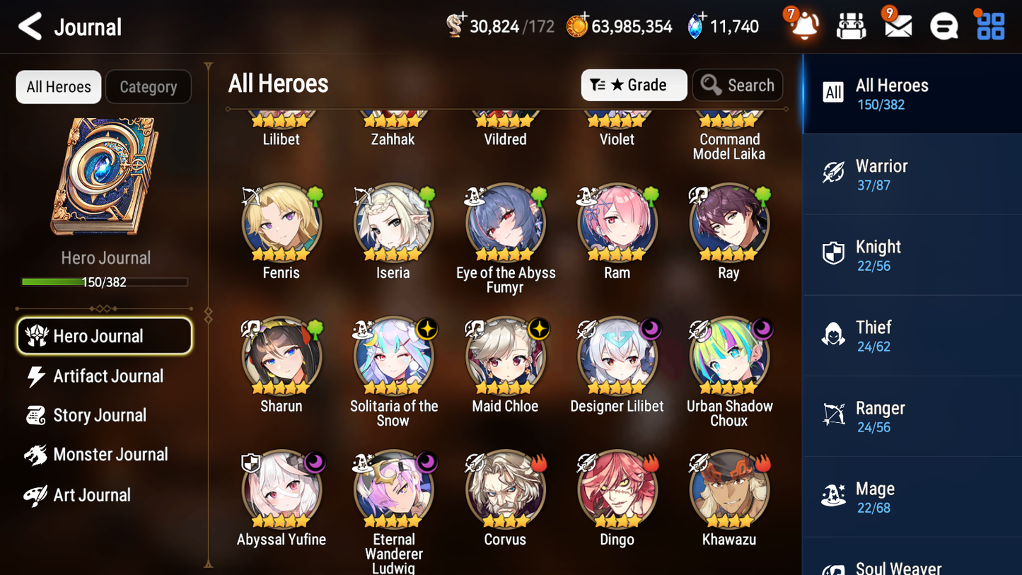 [GLOBAL] [INSTANT] Epic 7 Seven 6ML 1LIM Abyssal Yufine Maid Chloe Solitaria Designer Lilibet Eternal Ludwig Choux Angel Angelica Summer Fumyr + 77ML pulls 11k skystones 1300 mystics+20 Speed + Name Starter Account-Mobile Games Starter