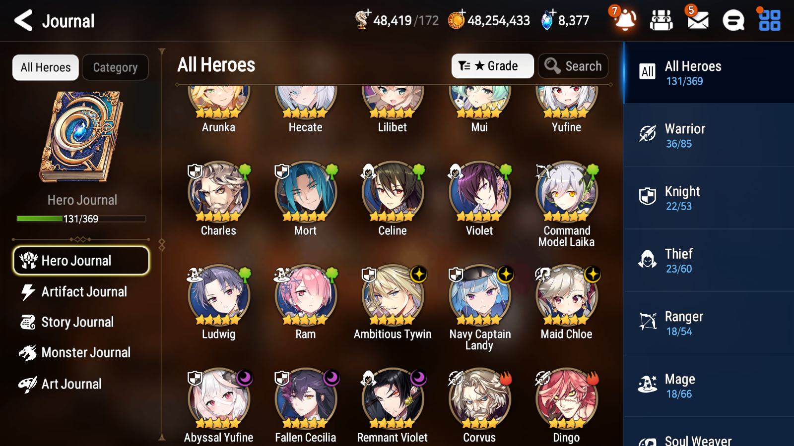 [GLOBAL] [INSTANT] Epic 7 Seven 6ML 1LIM Navy Captain Landy Abyssal Yufine Hecate + 53ML pulls +20 Speed+ Name Starter Account-Mobile Games Starter