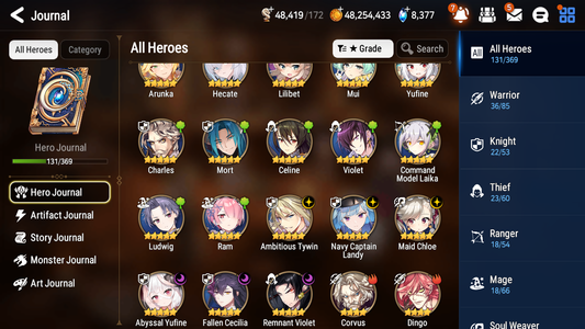 [GLOBAL] [INSTANT] Epic 7 Seven 6ML 1LIM Navy Captain Landy Abyssal Yufine Hecate + 53ML pulls +20 Speed+ Name Starter Account-Mobile Games Starter