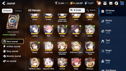 [GLOBAL] [INSTANT] Epic 7 Seven 6ML Abyssal Yufine Faithless Lidica Commander Pavel Tywin Charlotte Angel Angelica + 77ML pulls 11k skystones 1300 mystics+20 Speed + Name Starter Account-Mobile Games Starter