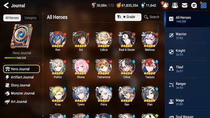 [GLOBAL] [INSTANT] Epic 7 Seven 6ML Abyssal Yufine Maid Chloe Solitaria Designer Lilibet Eternal Ludwig Choux Angel Angelica+ 77ML pulls 11k skystones 1300 mystics+20 Speed + Name Starter Account-Mobile Games Starter