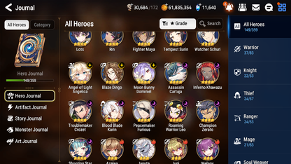 [GLOBAL] [INSTANT] Epic 7 Seven 6ML Abyssal Yufine Maid Chloe Solitaria Designer Lilibet Eternal Ludwig Choux Angel Angelica+ 77ML pulls 11k skystones 1300 mystics+20 Speed + Name Starter Account-Mobile Games Starter