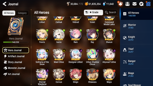 [GLOBAL] [INSTANT] Epic 7 Seven 6ML Abyssal Yufine Maid Chloe Solitaria Designer Lilibet Eternal Ludwig Choux Angel Angelica+ 77ML pulls 11k skystones 1300 mystics+20 Speed + Name Starter Account-Mobile Games Starter