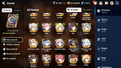 [GLOBAL] [INSTANT] Epic 7 Seven 6ML Navy Captain Landy Specter Tenebria Architect Laika Baal Solitaria + 73ML pulls 11k skystones 2550 mystics+ 20 Speed +Name Starter Account-Mobile Games Starter