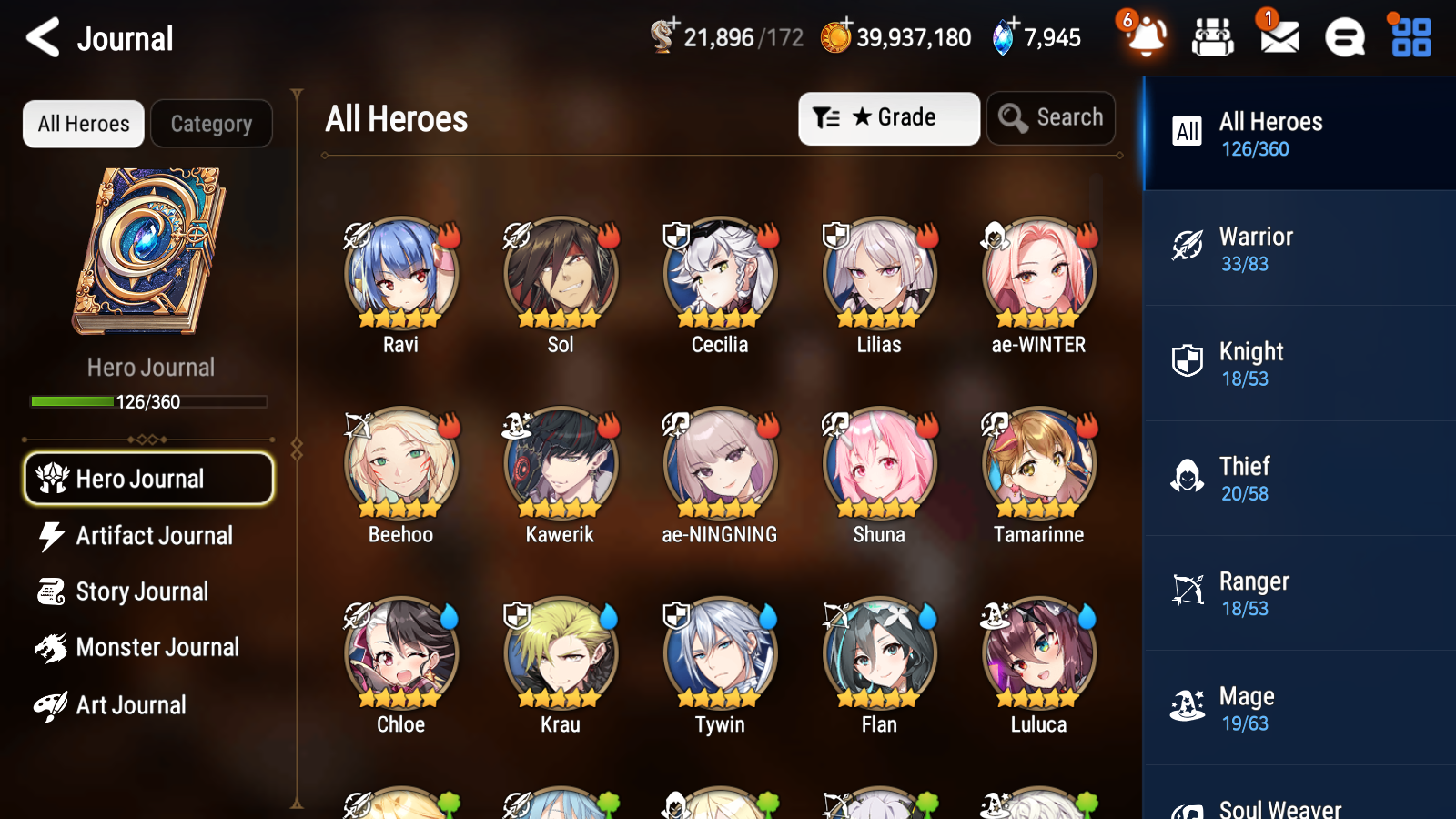 [GLOBAL] [INSTANT] Epic 7 Seven 6ML New Moon Luna Navy Captain Landy Bellona Arbiter Vildred Ravi Lidica Rimuru + ML pulls +20 Speed + Name Starter Account-Mobile Games Starter