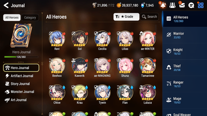 [GLOBAL] [INSTANT] Epic 7 Seven 6ML New Moon Luna Navy Captain Landy Bellona Arbiter Vildred Ravi Lidica Rimuru + ML pulls +20 Speed + Name Starter Account-Mobile Games Starter