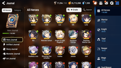 [GLOBAL] [INSTANT] Epic 7 Seven 6ML Sea Phantom Politis Fallen Cecilia Maid Chloe Basar + ML pulls + 20 Speed + Name Starter Account-Mobile Games Starter