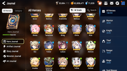 [GLOBAL] [INSTANT] Epic 7 Seven 6ML Sea Phantom Politis Requiem Roana Krau Sage Baal Laika + 77ML pulls 11k skystones 1300 mystics+ 20 Speed +Name Starter Account-Mobile Games Starter