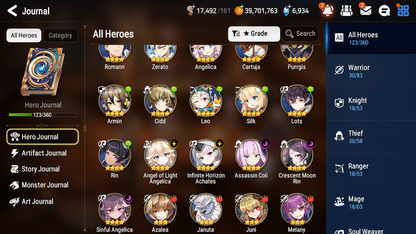 [GLOBAL] [INSTANT] Epic 7 Seven 6ML Sea Phantom Politis Spirit Eye Celine Dark Corvus Fallen Cecilia Ken Ray + ML pulls + 20 Speed + Name Starter Account-Mobile Games Starter