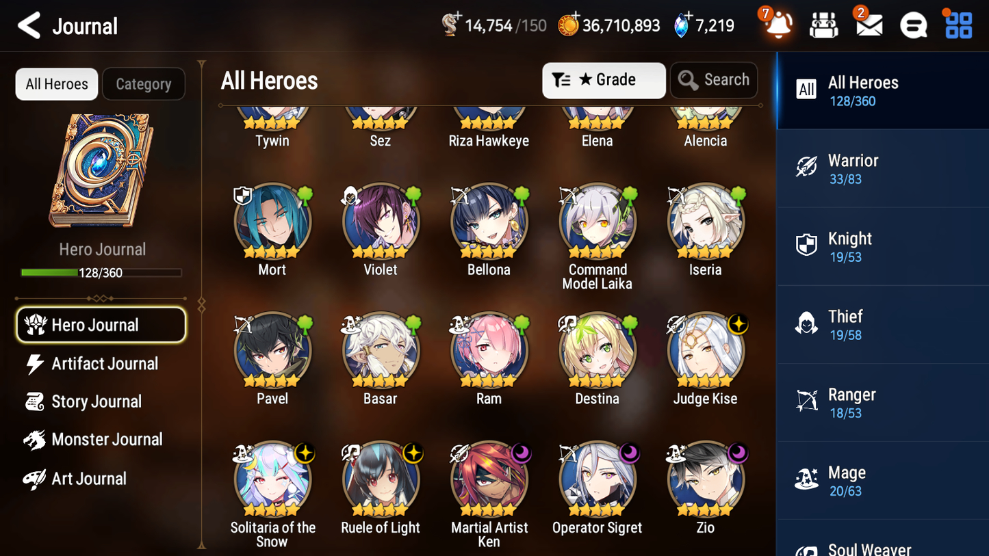 [GLOBAL] [INSTANT] Epic 7 Seven 6ML Zio Solitaria Ruele Ken Operator Sigret Judge Kise+ ML pulls + 20 Speed + Name Starter Account-Mobile Games Starter