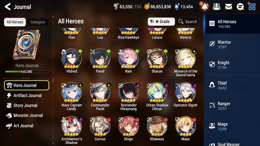 [GLOBAL] [INSTANT] Epic 7 Seven 7ML Monarch of the Sword Iseria Bystander Hwayoung Navy Captain Landy + 97ML pulls 13k skystones 3100 mystics+ 2x 20 Speed + Luna Skin + Name Starter Account-Mobile Games Starter