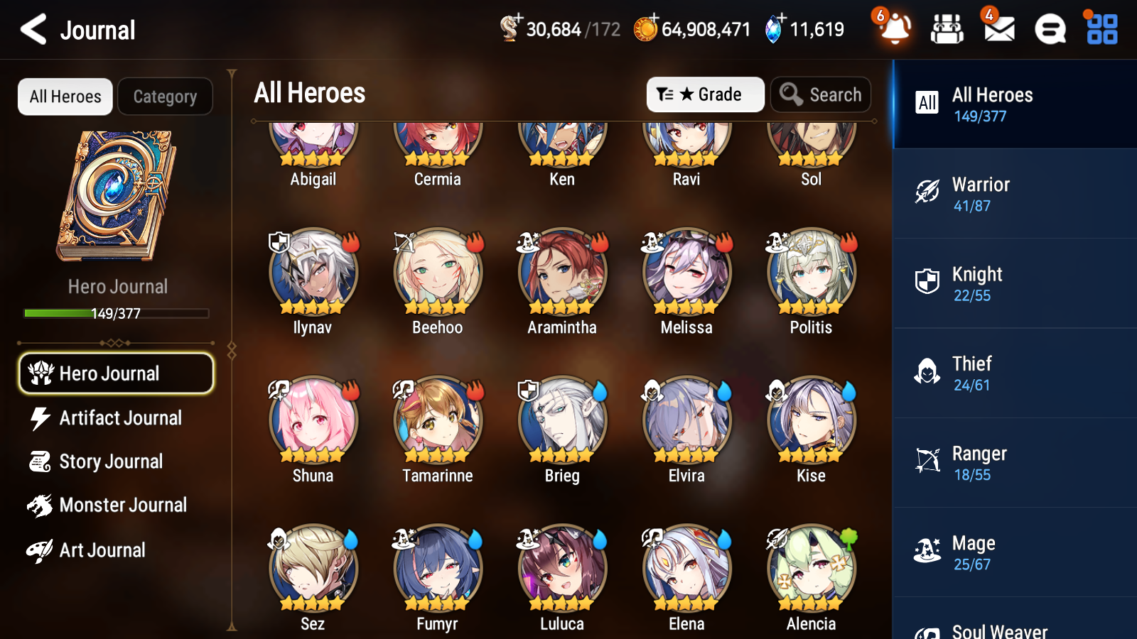 [GLOBAL] [INSTANT] Epic 7 Seven 7ML Salome Sea Phantom Politis Requiem Roana Krau Sage Baal Laika + 77ML pulls 11k skystones mystics+ 20 Speed + 4 Sets Gear +Name Starter Account-Mobile Games Starter