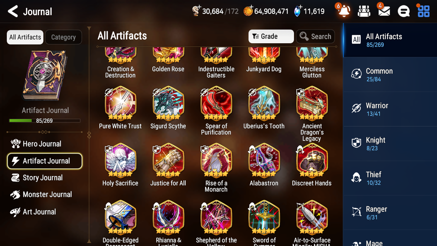 [GLOBAL] [INSTANT] Epic 7 Seven 7ML Salome Sea Phantom Politis Requiem Roana Krau Sage Baal Laika + 77ML pulls 11k skystones mystics+ 20 Speed + 4 Sets Gear +Name Starter Account-Mobile Games Starter