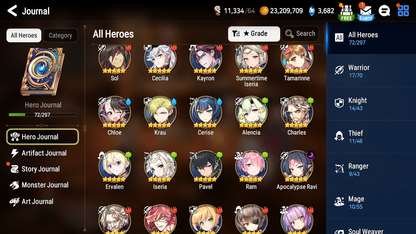 [GLOBAL] [INSTANT] Epic 7 Seven Apocalypse Ravi Cerise Summertime Iseria + pulls Starter Account-Mobile Games Starter