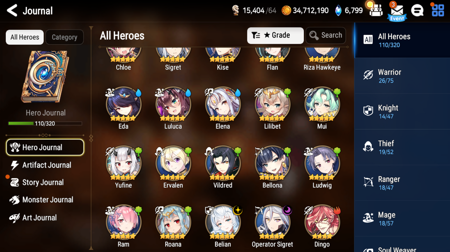 [GLOBAL] [INSTANT] Epic 7 Seven Belian Operator Sigret + ML pulls Starter Account-Mobile Games Starter