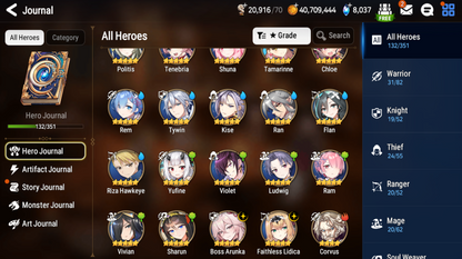 [GLOBAL] [INSTANT] Epic 7 Seven Boss Arunka Faithless Lidica Shalltear Rem Angel of Light Angelica + ML pulls Starter Account-Mobile Games Starter